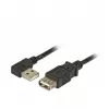 EFB-ELEKTRONIK USB 2.0 Verlängerungskabel A (gewinkelt) - A-Stecker auf A-Buchse, 3,0 m, Schwarz, Classic