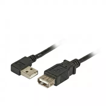 EFB-ELEKTRONIK USB 2.0 Verlängerungskabel A (gewinkelt) - A-Stecker auf A-Buchse, 3,0 m, Schwarz, Classic