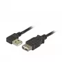 EFB-ELEKTRONIK USB 2.0 Verlängerungskabel A (gewinkelt) - A-Stecker auf A-Buchse, 3,0 m, Schwarz, Classic