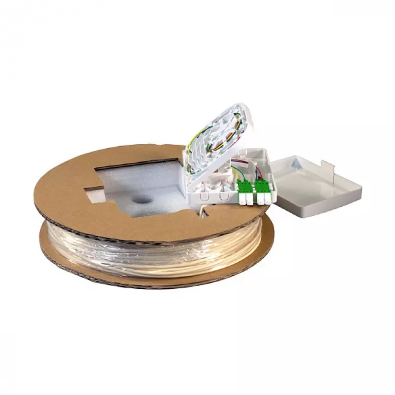 EFB Electronics FTTX Compact Box Vorkonfektioniert 2xLC/APC Duplex G.657.A2 50m