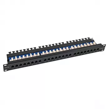 EFB-Elektronik ECOLAN Patch Panel UTP 24xRJ45 Cat.5e 19 inch 1U RAL 9005 Schwarz