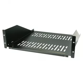 EFB-Elektronik 19 inch 3U Fixed Shelf, Tiefe 450 mm, Tragfähigkeit 36 kg, RAL9005 (Tiefschwarz)