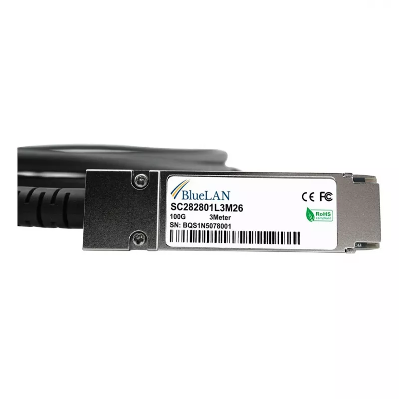 BLUELAN 10413-BL Kompatibles Extreme Networks QSFP28 Direct Attach Kabel, 100GBASE-CR4, Infiniband EDR, 26AWG, 3m
