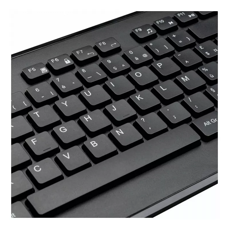 Targus AKM610FR Kabelloses Tastatur- und Maus-Set - Vollgröße - AZERTY - Französisches Layout - Schwarz