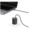 USAMS JC Series CC266 65W GaN Fast Charger 2xUSB-C 1xUSB-A mit integriertem USB-C-Kabel 1,5m Weiß