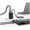USAMS JC Series CC266 65W GaN Fast Charger 2xUSB-C 1xUSB-A mit integriertem USB-C-Kabel 1,5m Weiß