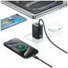 USAMS JC Series CC266 65W GaN Fast Charger 2xUSB-C 1xUSB-A mit integriertem USB-C-Kabel 1,5m Weiß