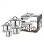 Extralink Home SF-1132 Edelstahl-Kochgeschirr-Set 4-teilig (1,9L, 2,7L, 3,6L, 6,1L)