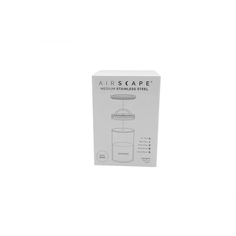 Airscape® Edelstahl Aromabehälter Medium, Mattweiß