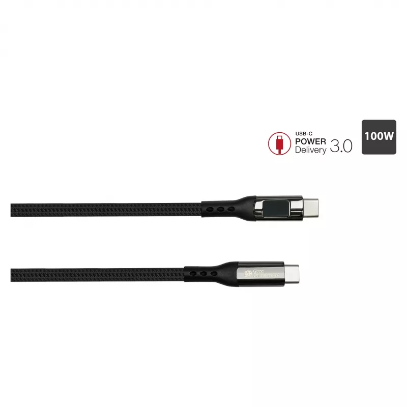Good Connections USB 2.0 Lade- und Datenkabel 100W mit Digitalanzeige USB-C auf USB-C 1m Schwarz
