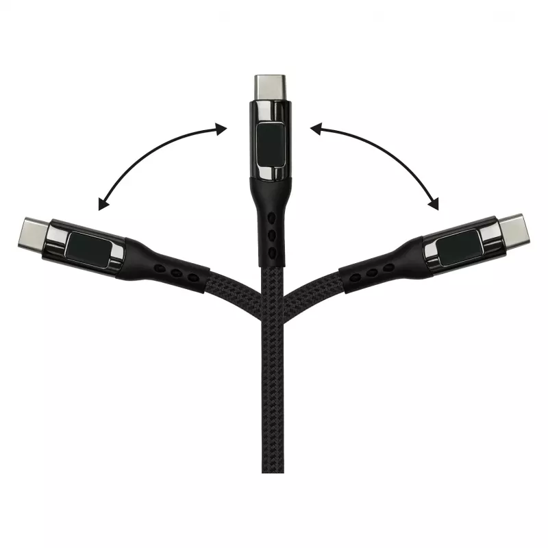 Good Connections USB 2.0 Lade- und Datenkabel 100W mit Digitalanzeige USB-C auf USB-C 1m Schwarz