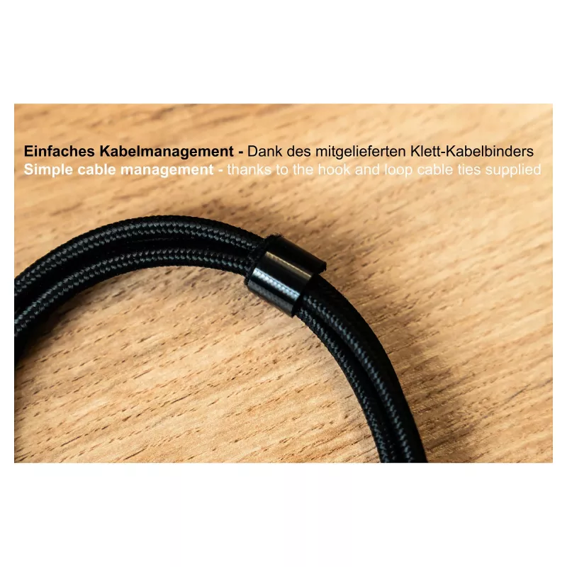 Good Connections USB 2.0 Lade- und Datenkabel 100W mit Digitalanzeige USB-C auf USB-C 1m Schwarz