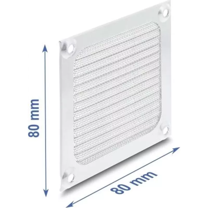 Delock Lüftergitter 80 x 80 mm Aluminium – Lüfterstaubfilter mit Edelstahl-Filtermasche (67456)