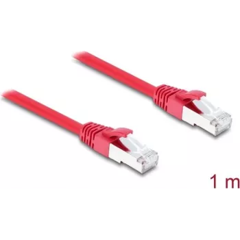 Delock RJ45 Netzwerkkabel Cat.6A S/FTP 1 m Rot
