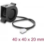 Delock Radialgebläse 12 V DC 40 x 40 x 20 mm mit 3-Pin-Lüfteranschluss, Schwarz (67489)