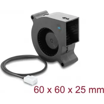 Delock Blower Fan 12 V DC 60 x 60 x 25 mm mit 3-Pin Lüfteranschluss, Schwarz (67492)
