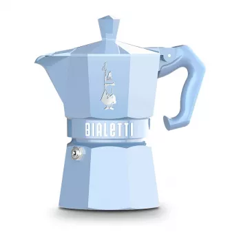 Bialetti MOKA EXCLUSIVE 3-Tassen Herdplatten-Espressokocher Hellblau (9061)