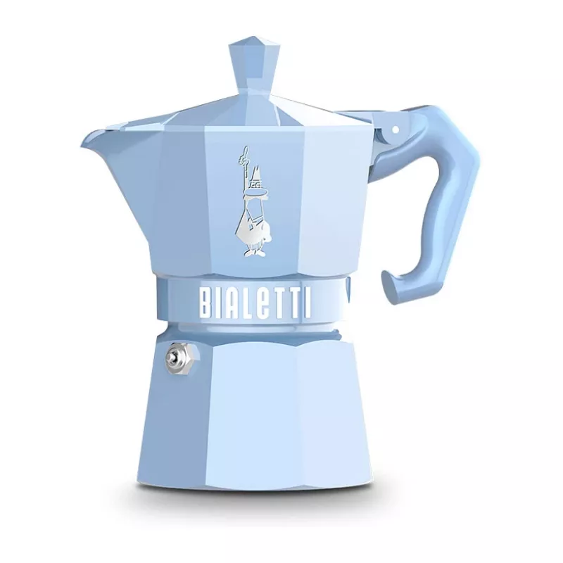 Bialetti MOKA EXCLUSIVE 3-Tassen Herdplatten-Espressokocher Hellblau (9061)