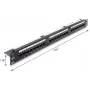 Delock 19 inch 1U Patch Panel 24 Port Cat.6 mit LED und Zugentlastungsschiene, ungeschirmt, schwarz (91087)