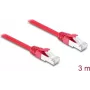 Delock RJ45 Netzwerkkabel Cat.6A S/FTP 3 m Rot (81186)