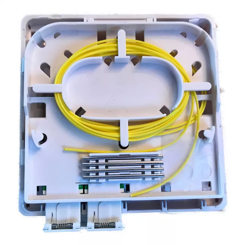 EFB Elektronik FTTH Box für 4 SC-S oder LC-D Kupplungen 80x80 mit Kabelzugentlastung, Schrumpfversion