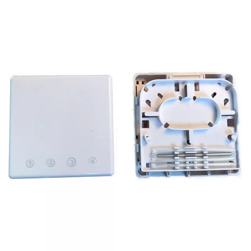 EFB Elektronik FTTH Box für 4 SC-S oder LC-D Kupplungen 80x80 mit Kabelzugentlastung, Schrumpfversion