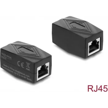 Delock Adapter Kupplung RJ45 Buchse auf Buchse Cat.6 geschirmt Schwarz (90838)