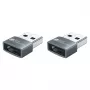 Good Connections USB 2.0 Adapter USB-A Stecker auf USB-C Buchse Aluminiumgehäuse Grau 2er-Pack