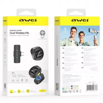 AWEI MK3 Duo Wireless Lavalier Mikrofon Schwarz