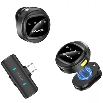 AWEI MK3 Duo Wireless Lavalier Mikrofon Schwarz