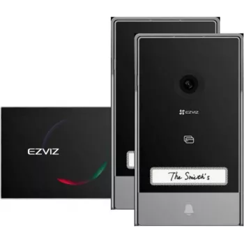 EZVIZ HP7 Video-Türsprechanlagen-Kit (3MP, 2 Türklingeln, 1 Monitor, 2-Draht, IP65, 3 RFID-Karten)