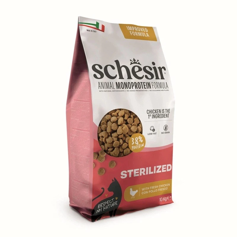 SCHESIR Sterilized Bogata Chicken Trockenfutter für Katzen 10kg