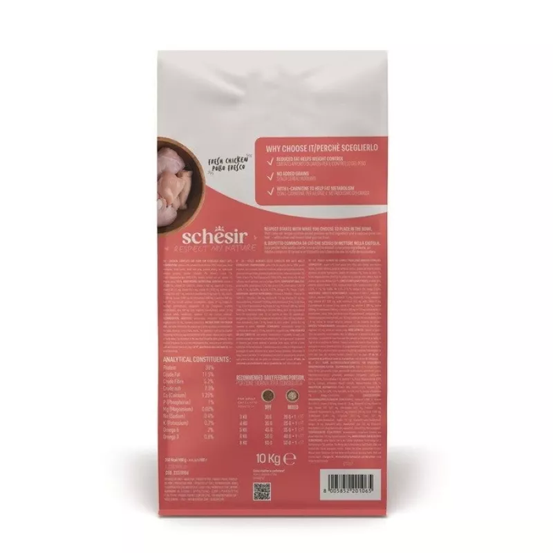 SCHESIR Sterilized Bogata Chicken Trockenfutter für Katzen 10kg