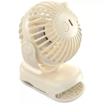 AWEI F45 Mini Tischventilator mit Clip, 1200mAh, Weiß