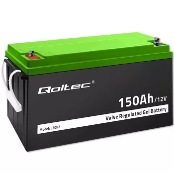 Qoltec 12V 150Ah Gel-Batterie (GEL) - VRLA, wartungsfrei, 41,8 kg
