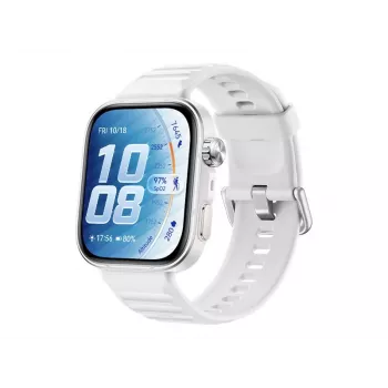 Huawei Watch FIT 5 Pro Smartwatch, 1,82 inch AMOLED-Display, Weiß, Fluorelastomer-Armband, GPS, Herzfrequenzmessung, Bluetooth 5.2, 10-Tage-Akku