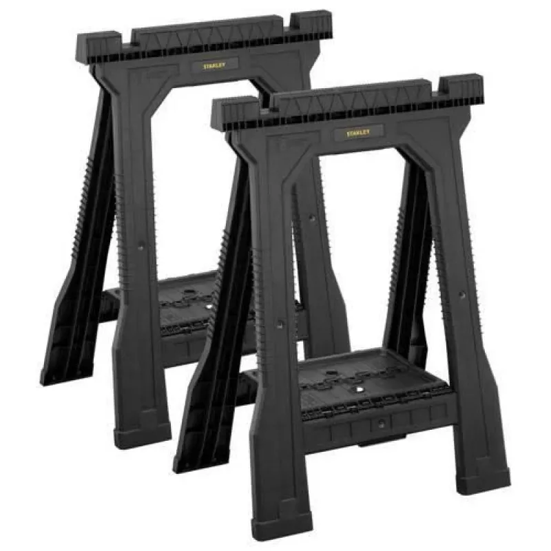 STANLEY Rack-horse Junior 2 Stk. Sägebock Doppelpack, 360 kg Tragfähigkeit, klappbar, Schwarz/Gelb