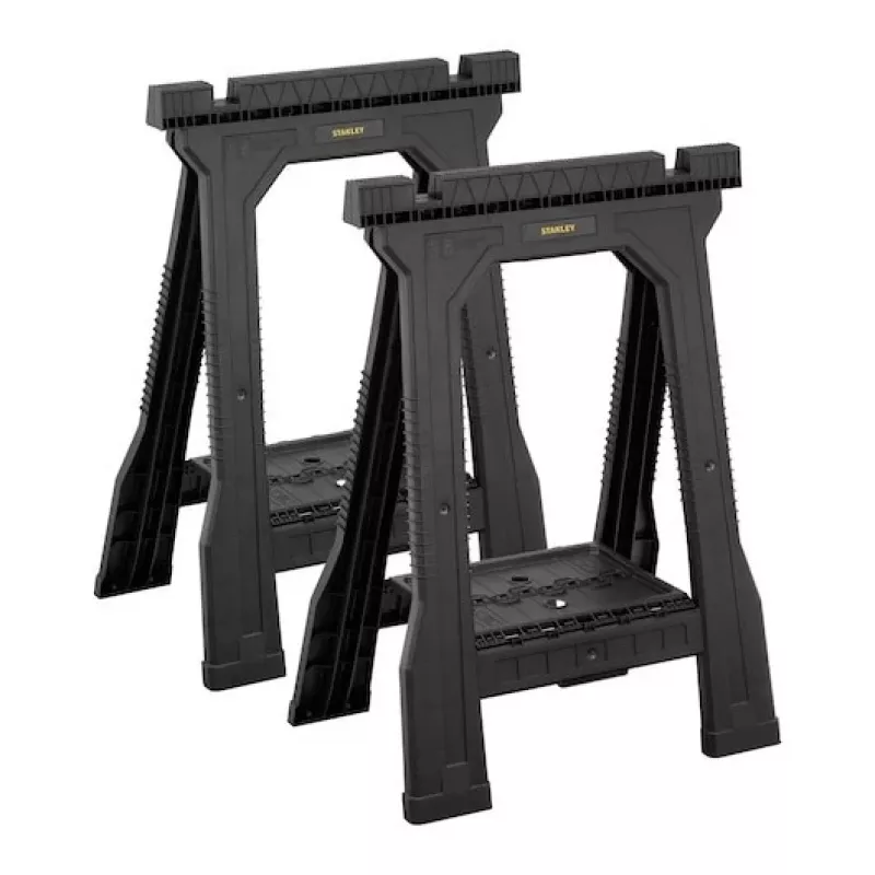 STANLEY Rack-horse Junior 2 Stk. Sägebock Doppelpack, 360 kg Tragfähigkeit, klappbar, Schwarz/Gelb