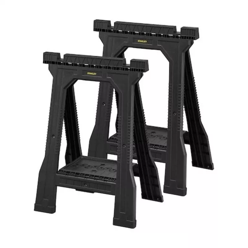 STANLEY Rack-horse Junior 2 Stk. Sägebock Doppelpack, 360 kg Tragfähigkeit, klappbar, Schwarz/Gelb