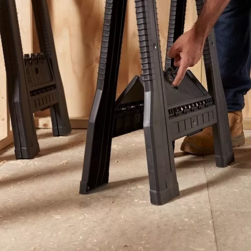 STANLEY Rack-horse Junior 2 Stk. Sägebock Doppelpack, 360 kg Tragfähigkeit, klappbar, Schwarz/Gelb