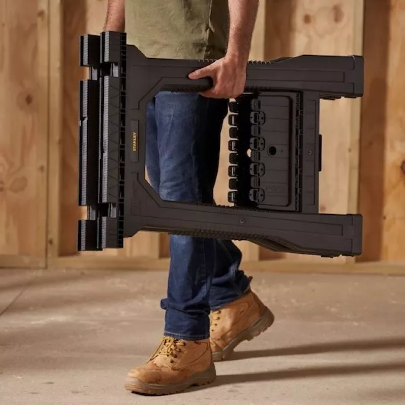 STANLEY Rack-horse Junior 2 Stk. Sägebock Doppelpack, 360 kg Tragfähigkeit, klappbar, Schwarz/Gelb
