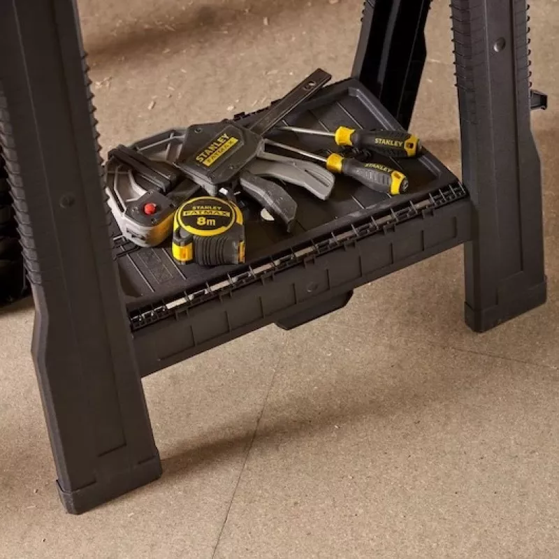 STANLEY Rack-horse Junior 2 Stk. Sägebock Doppelpack, 360 kg Tragfähigkeit, klappbar, Schwarz/Gelb