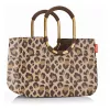 Reisenthel Loopshopper L Einkaufskorb Tragetasche Leo Macchiato, 25L, Braun/Beige