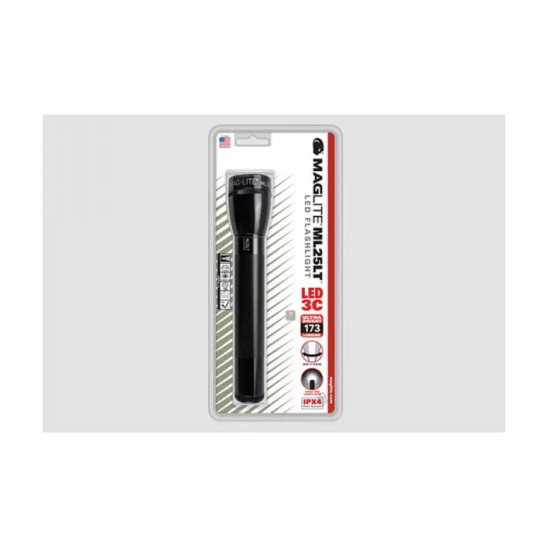 Maglite ML25LT 3 C-Cell LED Taschenlampe, Schwarz, 177 Lumen