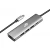 TB USB-C auf RJ45 Gigabit Ethernet Adapter mit 3x USB-A 3.0 und USB-C PD 100W, Space Grey