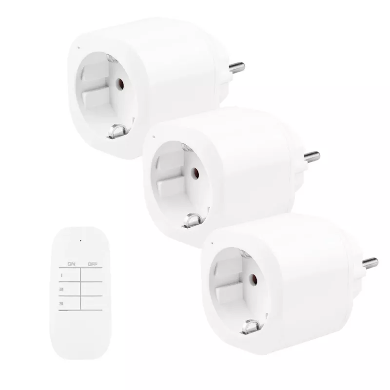 GREENBLUE GB313 F Funk-Steckdosenleiste mit 3 Steckdosen und 433,92 MHz Funkfernbedienung, 2300 W, Typ F