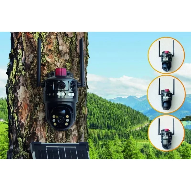Technaxx TX-329 Dual 4G LTE Außen-Überwachungskamera 3MP+3MP mit Solarpanel