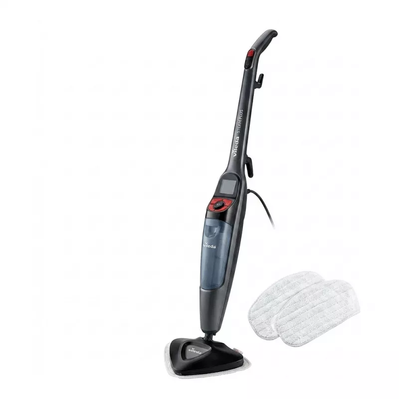 Vileda Steam Plus Pro Compact Handheld Dampfreiniger (Schwarz/Rot)