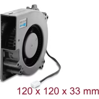 Delock Radiallüfter 12 V DC 120 x 120 x 33 mm mit 3-Pin-Lüfteranschluss, Schwarz (67497)