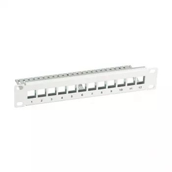 EFB Elektronik 10-Zoll 12-Port Keystone Patchpanel, Grau (RAL 7035)